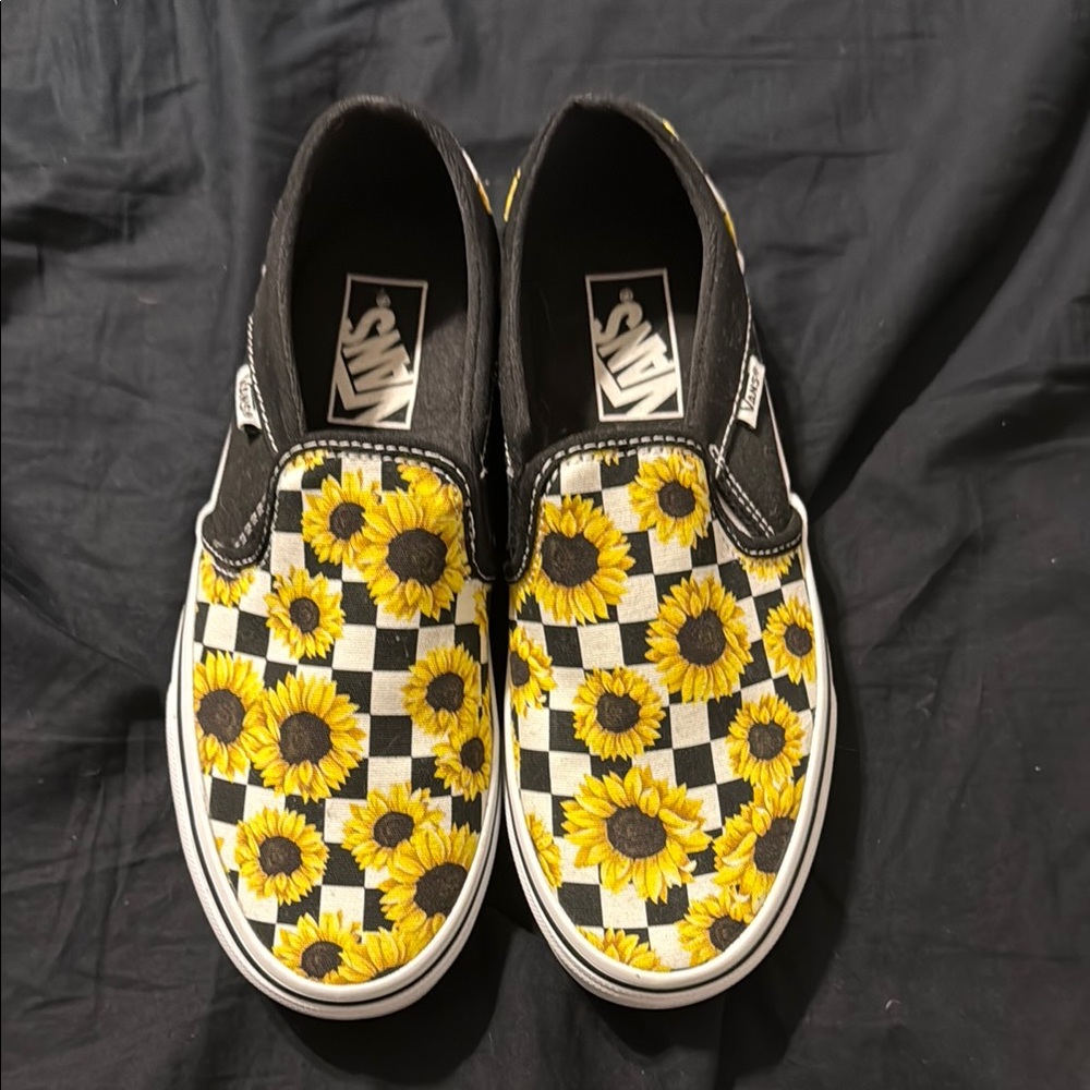 Vans Black and Yellow Checkerboard Sneakers